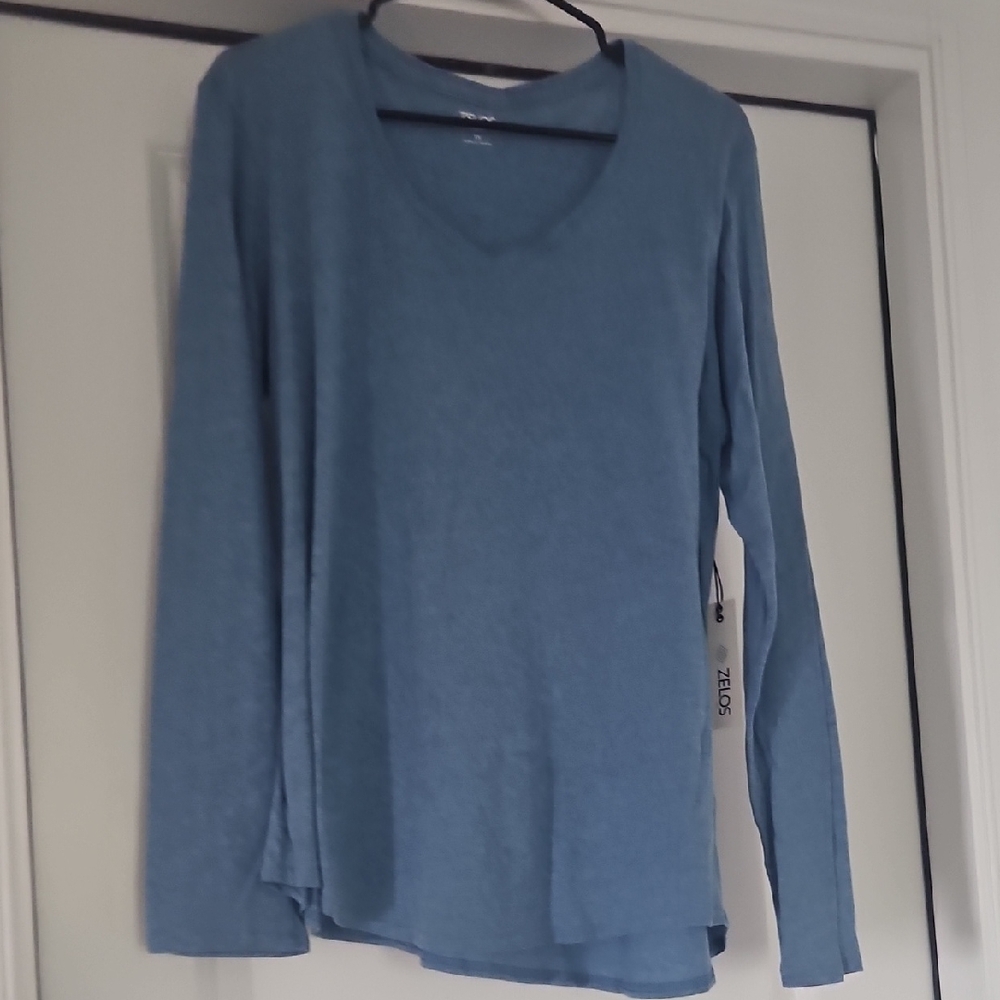ZELOS Sky Blue Long Sleeve Tee